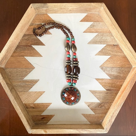 Boho beaded necklace - Picture 2 of 4